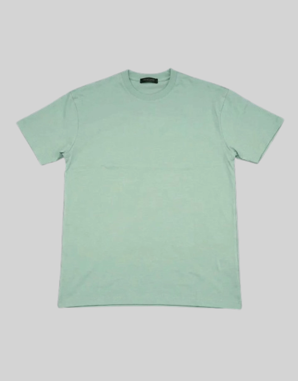 Mint green basic crew neck t-shirt cotton flat lay